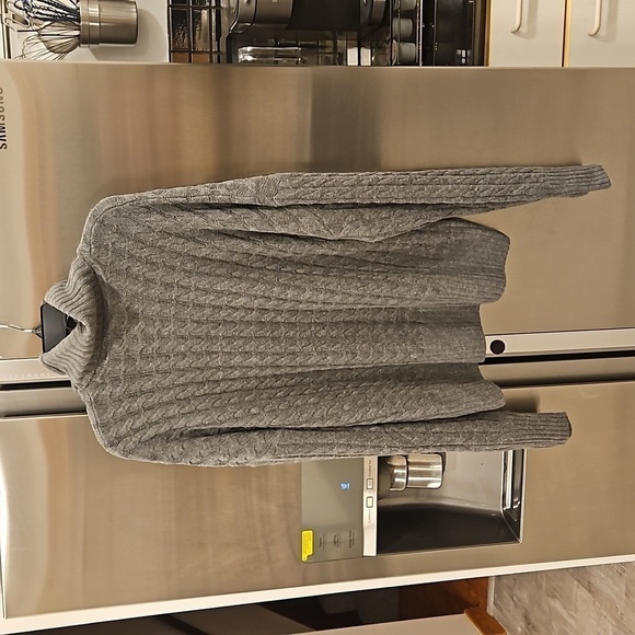 💕FAVORITE DAUGHTER💕 Masha Cable Knit Turtleneck Sweater Storm Cloud Grey L NWT - Picture 12 of 16